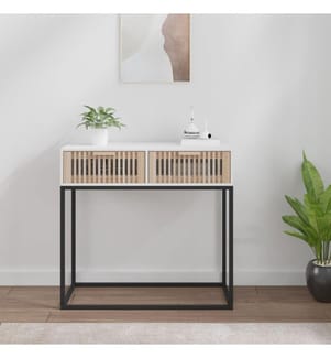 Konsolentisch Weiss 80x30x75 cm Holzwerkstoff und Eisen
