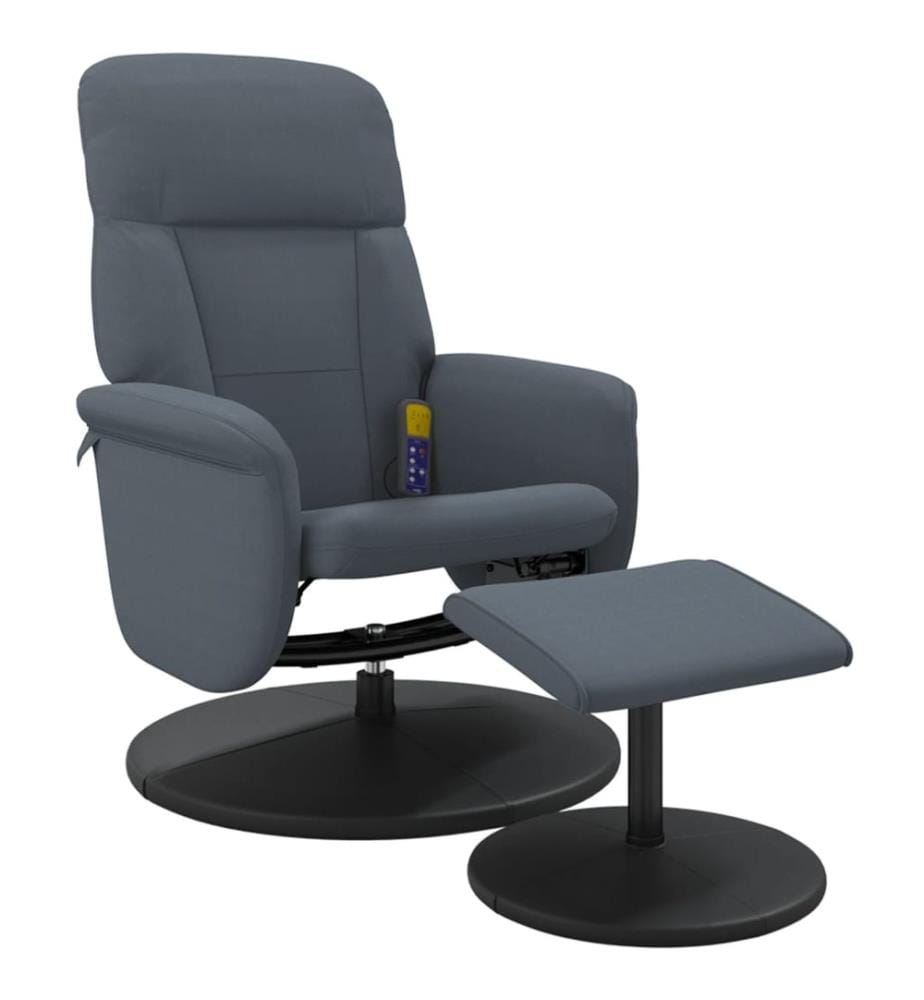Fauteuil de massage inclinable repose-pied gris foncé velours