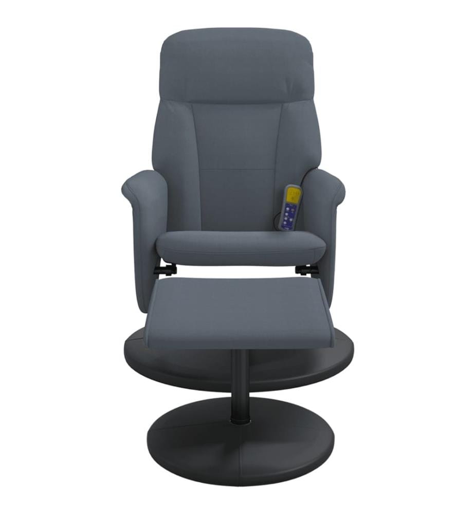 Fauteuil de massage inclinable repose-pied gris foncé velours