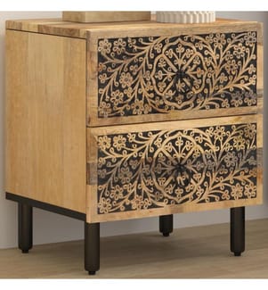 Nachttisch 40x33x46 cm Massivholz Mango