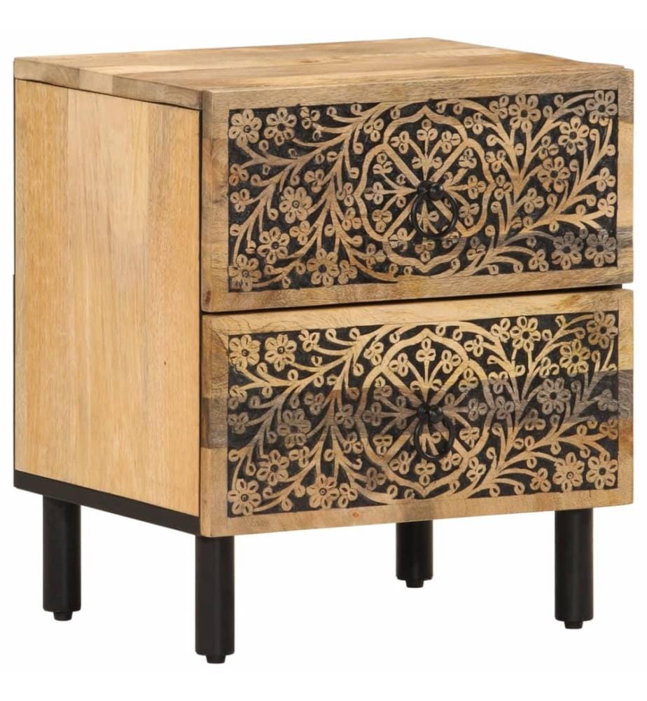 Nachttisch 40x33x46 cm Massivholz Mango