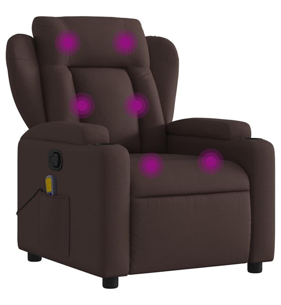 Massagesessel Dunkelbraun Stoff