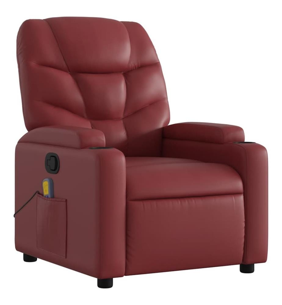 Fauteuil de massage inclinable Rouge bordeaux Similicuir
