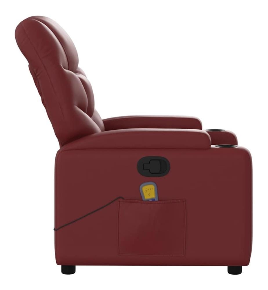 Fauteuil de massage inclinable Rouge bordeaux Similicuir