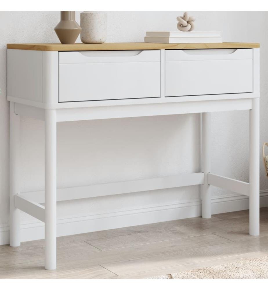 Konsolentisch FLORO Weiss 89,5x36,5x73 cm Massivholz Kiefer