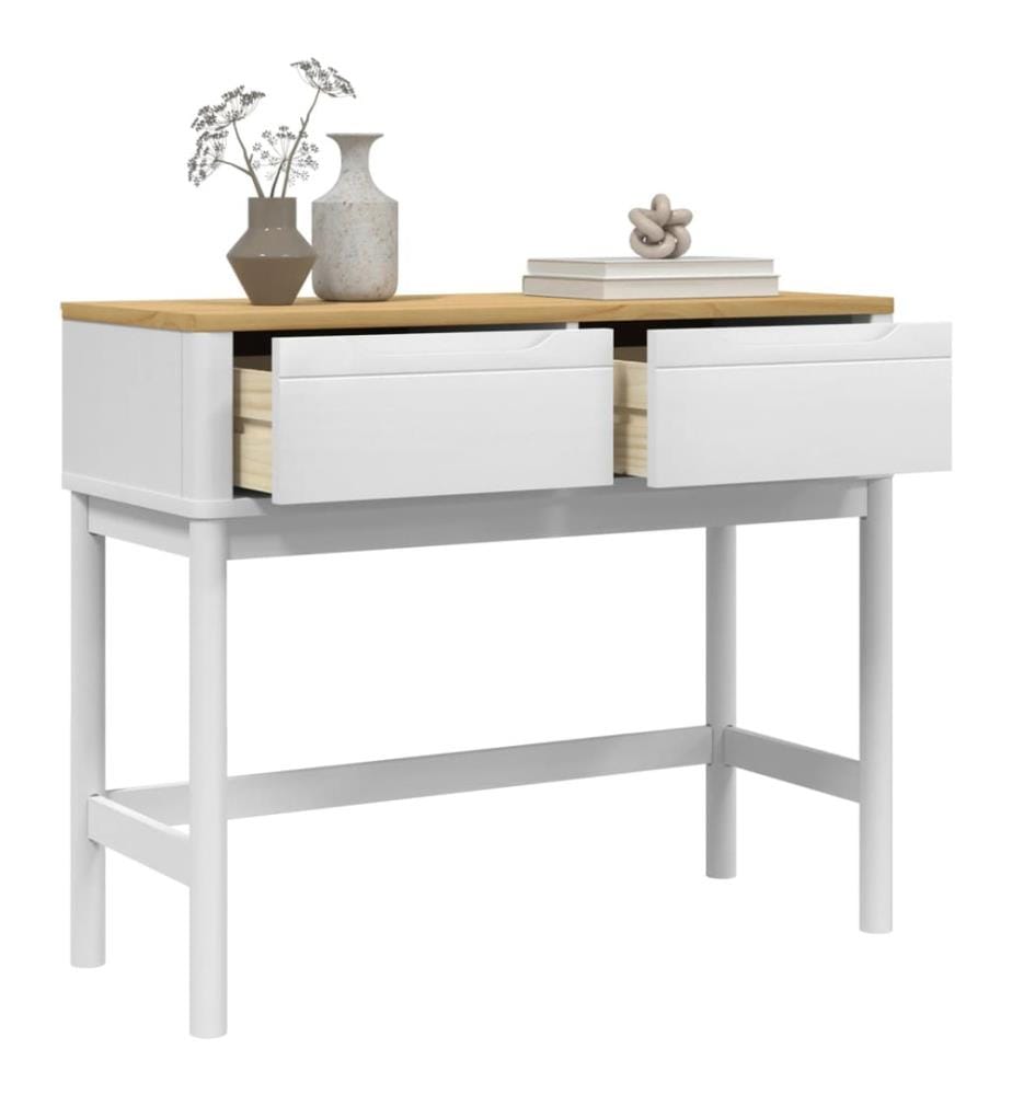 Konsolentisch FLORO Weiss 89,5x36,5x73 cm Massivholz Kiefer