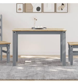 Table à manger Panama gris 117x60x75 cm bois massif de pin