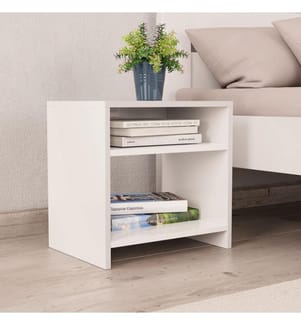 Nachttisch Weiss 40x30x40 cm Holzwerkstoff