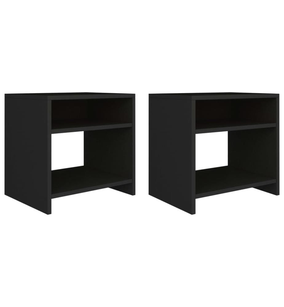 Nachttische 2 Stk. Schwarz 40x30x40 cm Holzwerkstoff
