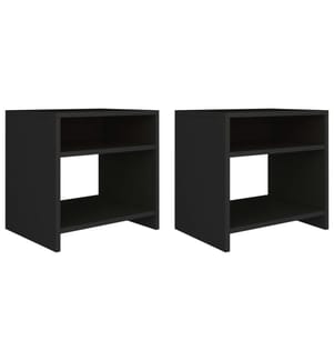 Nachttische 2 Stk. Schwarz 40x30x40 cm Holzwerkstoff