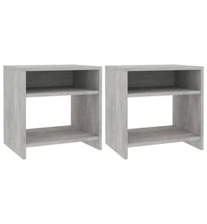 Nachttische 2 Stk. Betongrau 40x30x40 cm Holzwerkstoff