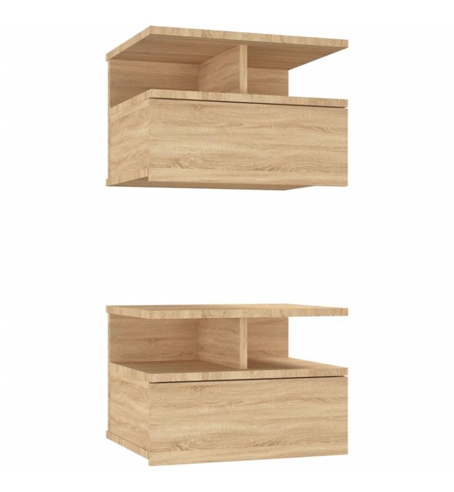 Nachttische 2Stk. Hängend Sonoma-Eiche 40x31x27cm Holzwerkstoff