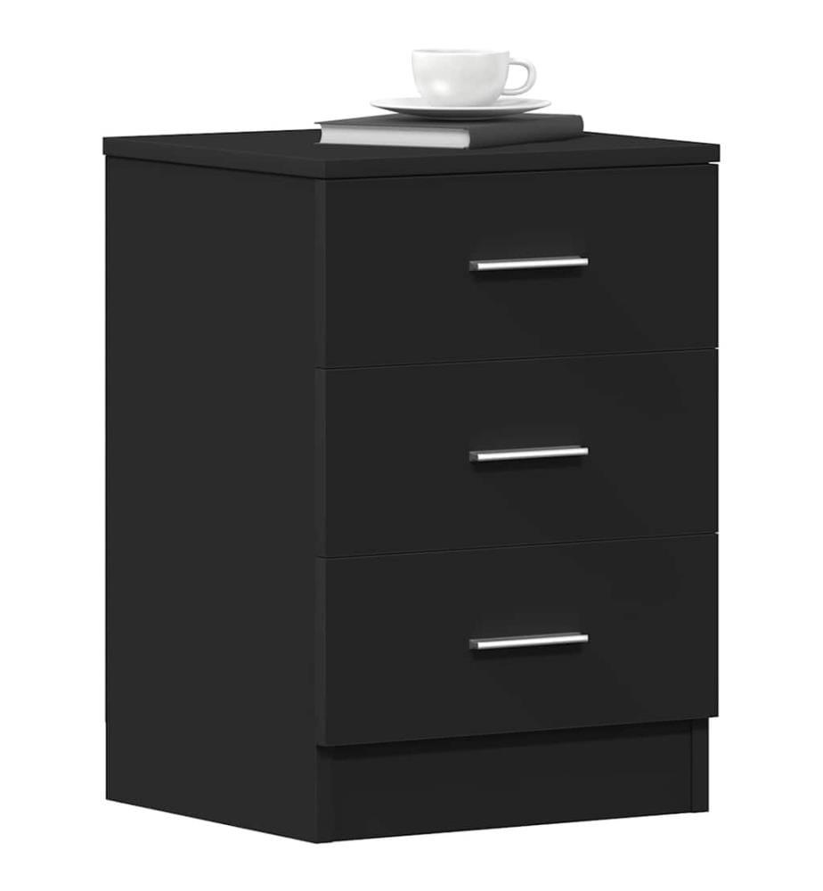 Nachttische 2 Stk. Schwarz 38x35x56 cm Holzwerkstoff