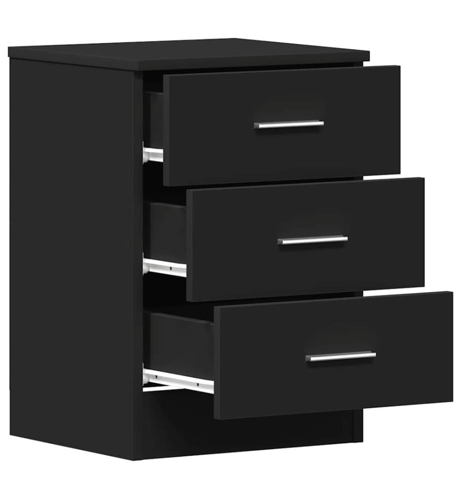Nachttische 2 Stk. Schwarz 38x35x56 cm Holzwerkstoff
