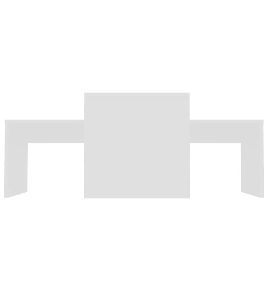 Couchtisch-Set Weiss 100x48x40 cm Holzwerkstoff