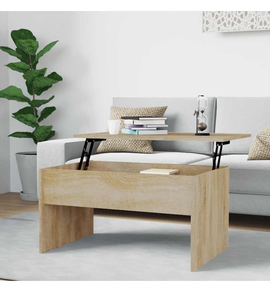 Table basse chêne sonoma 80x50,5x41,5 cm bois d'ingénierie