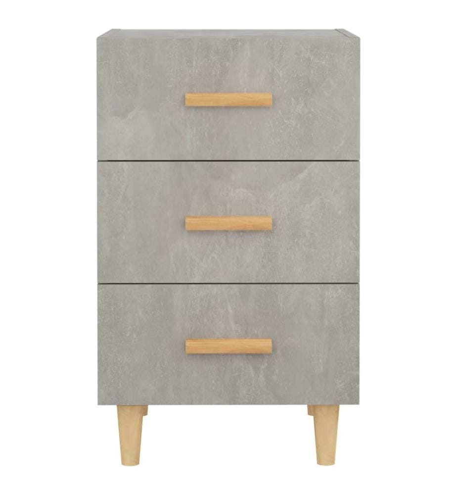 Table de chevet gris béton 40x40x66 cm bois d'ingénierie