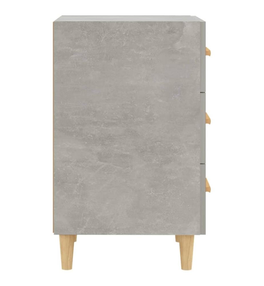 Table de chevet gris béton 40x40x66 cm bois d'ingénierie