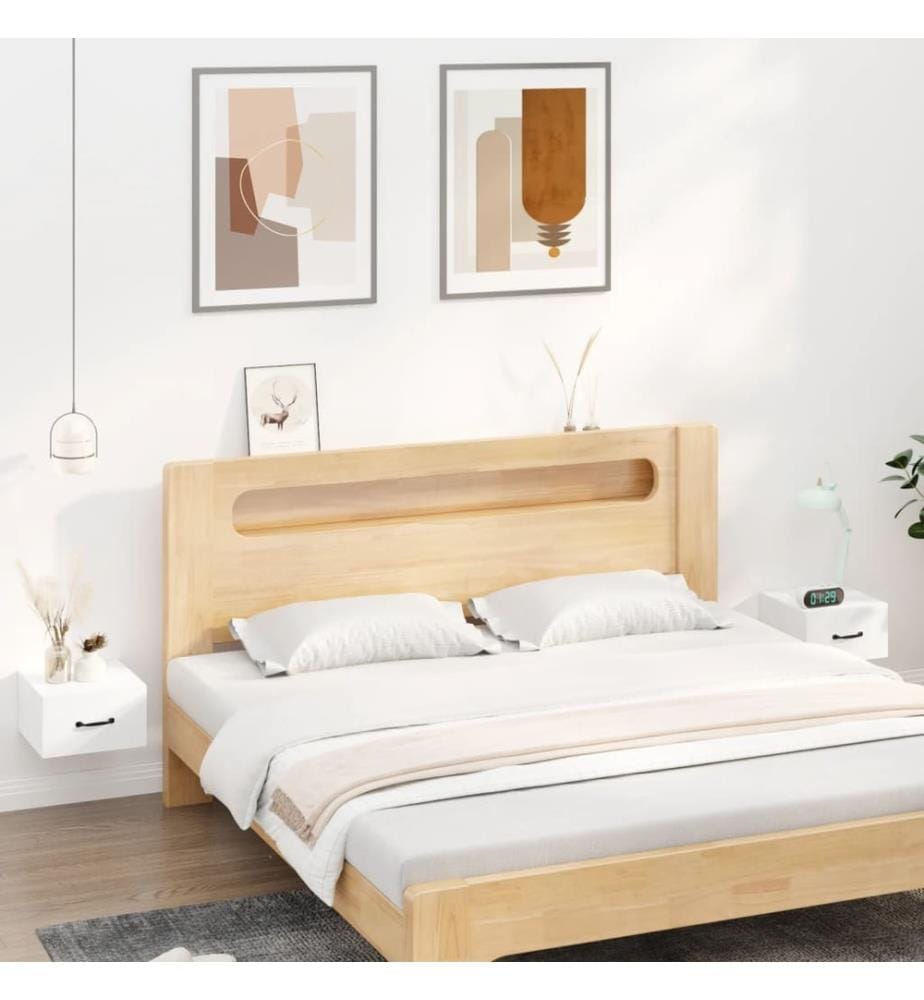 Tables de chevet murales 2 pcs blanc 35x35x20 cm