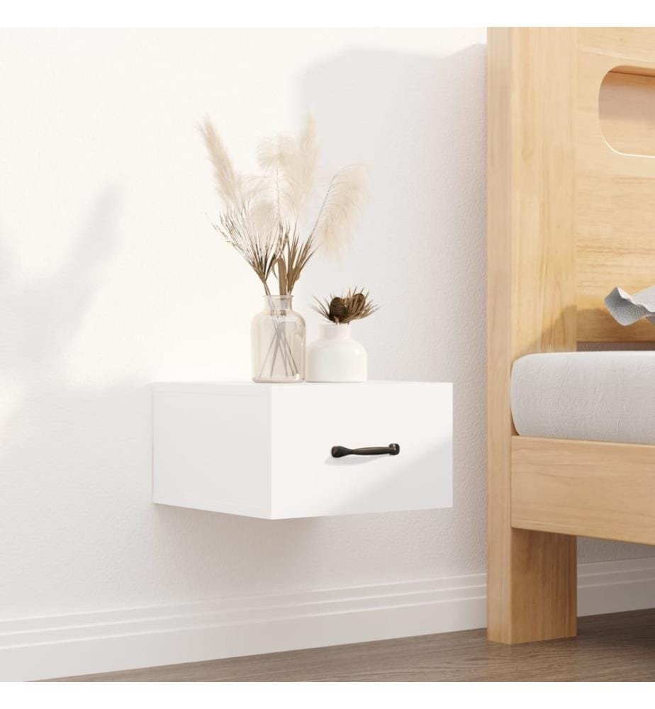 Tables de chevet murales 2 pcs blanc 35x35x20 cm