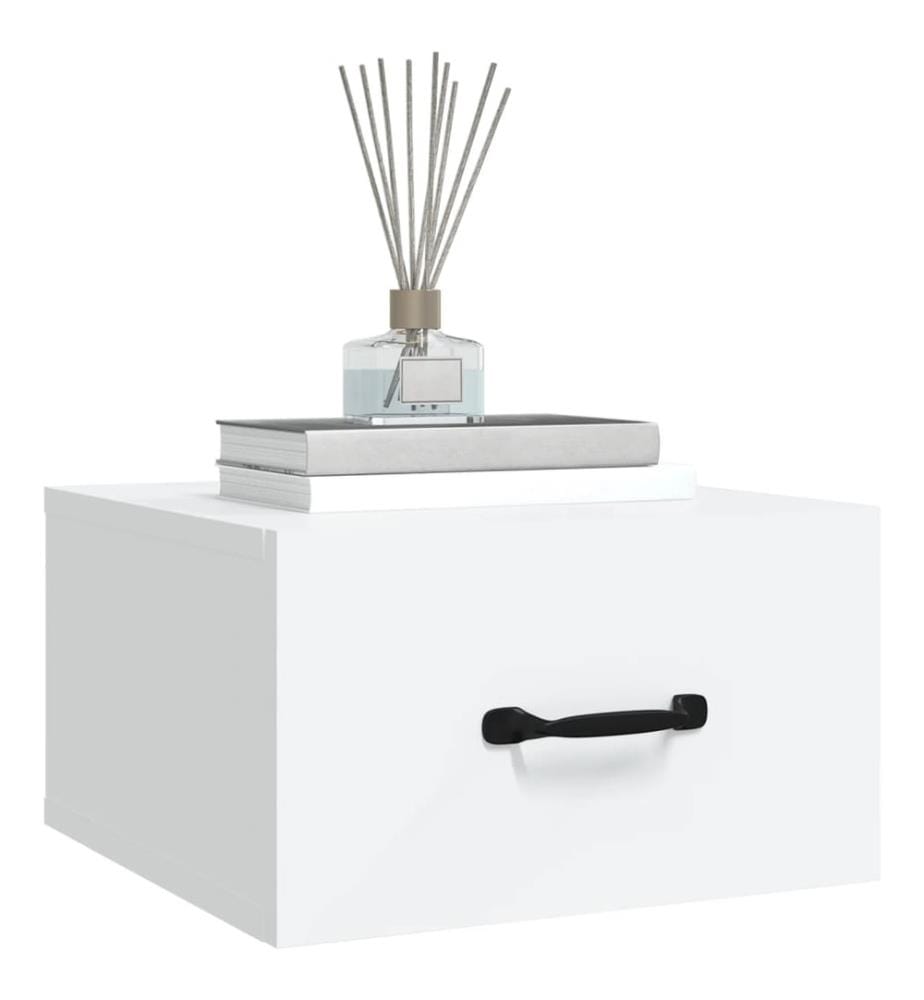 Tables de chevet murales 2 pcs blanc 35x35x20 cm