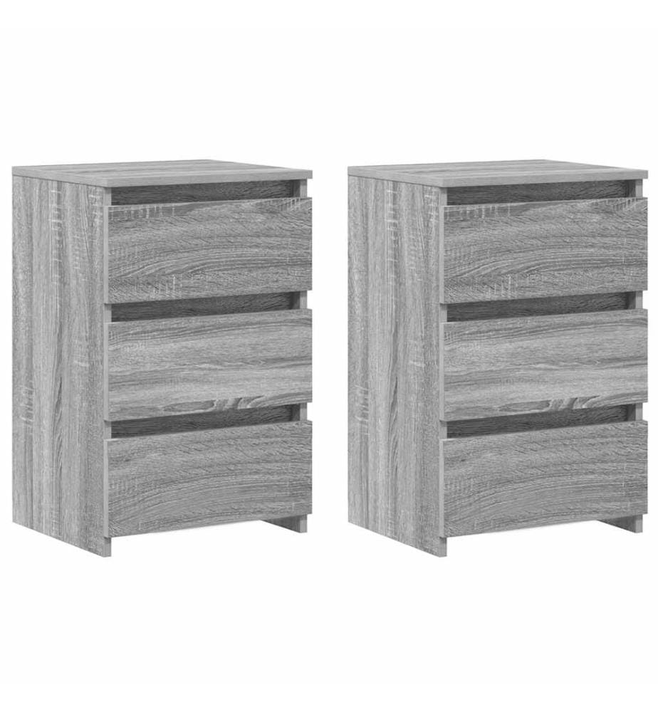 Nachttische 2 Stk. Grau Sonoma 40x35x62,5 cm Holzwerkstoff