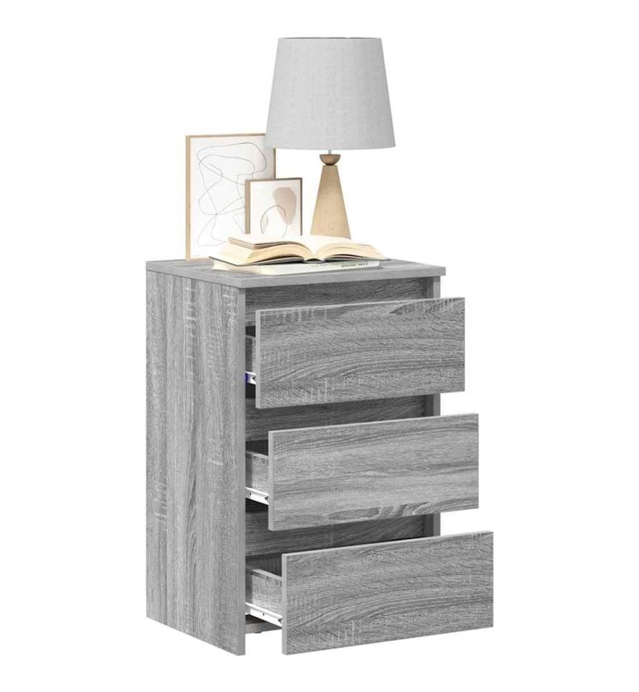 Nachttische 2 Stk. Grau Sonoma 40x35x62,5 cm Holzwerkstoff