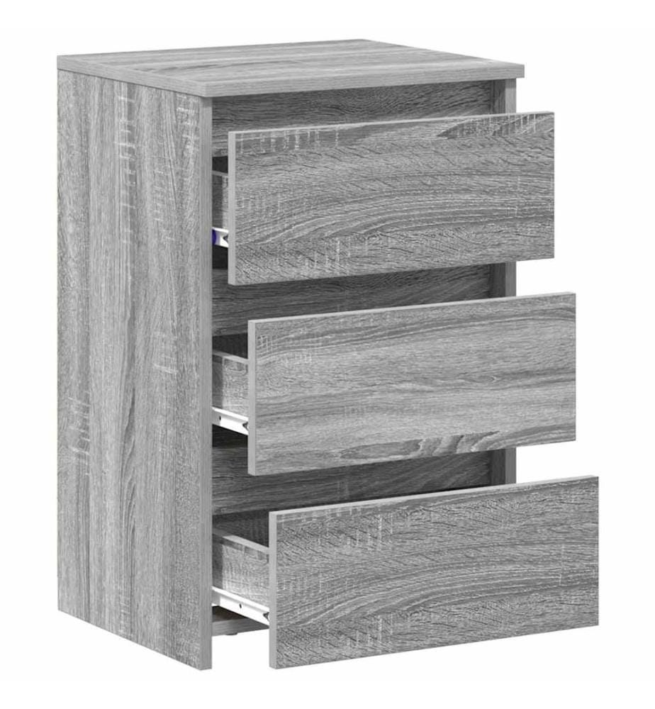 Nachttische 2 Stk. Grau Sonoma 40x35x62,5 cm Holzwerkstoff