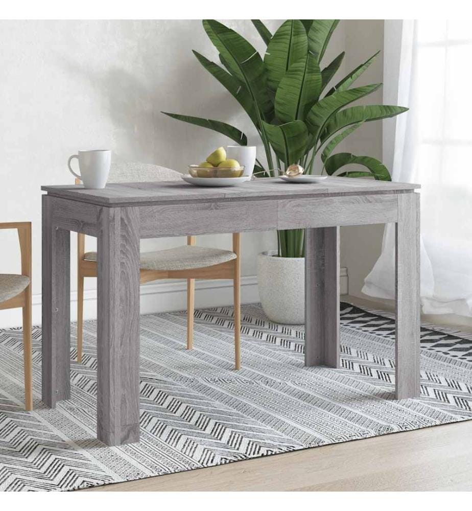 Table à dîner sonoma gris 120x60x76 cm bois d'ingénierie