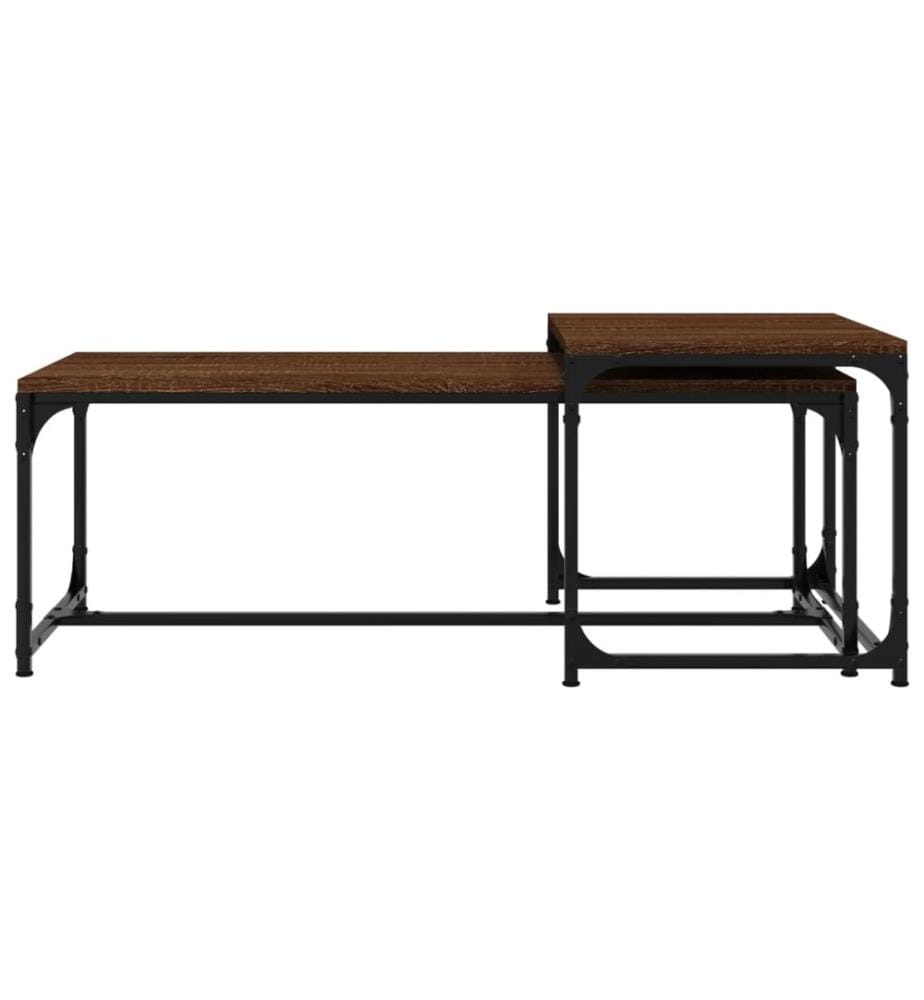 Tables basses 2 pcs Chêne marron Bois d'ingénierie