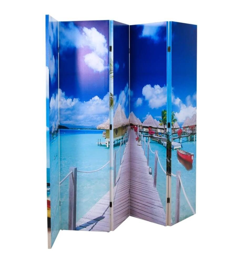 Raumteiler klappbar 200 x 170 cm Strand