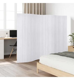 Cloison de séparation bambou blanc largeur 250 cm hauteur 165 cm