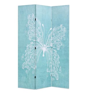 Raumteiler klappbar 120 x 170 cm Schmetterling Blau