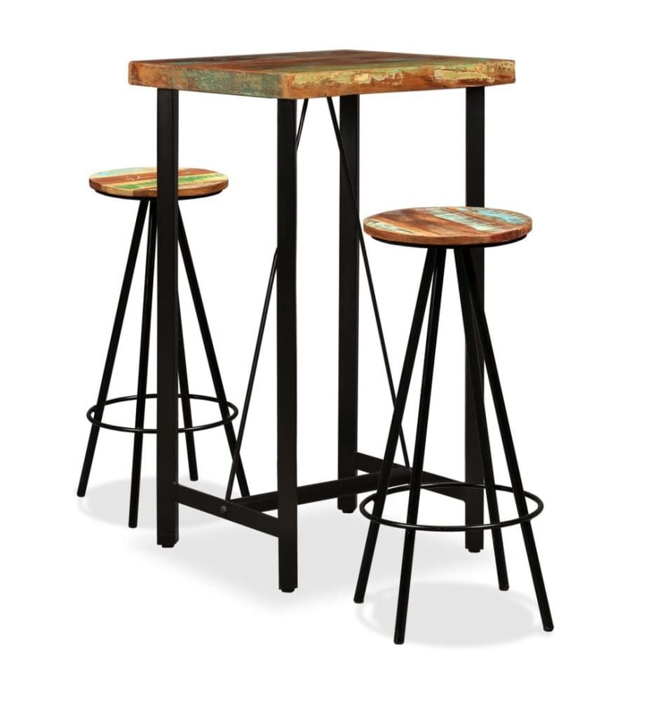 3-tlg. Bar-Set Altholz Massiv