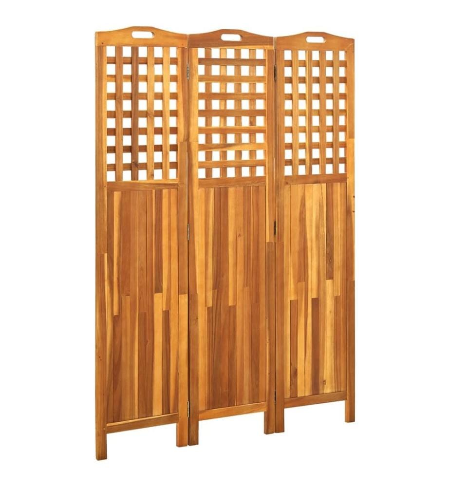 Cloison de séparation 3 panneaux 121x2x170 cm Bois d'acacia