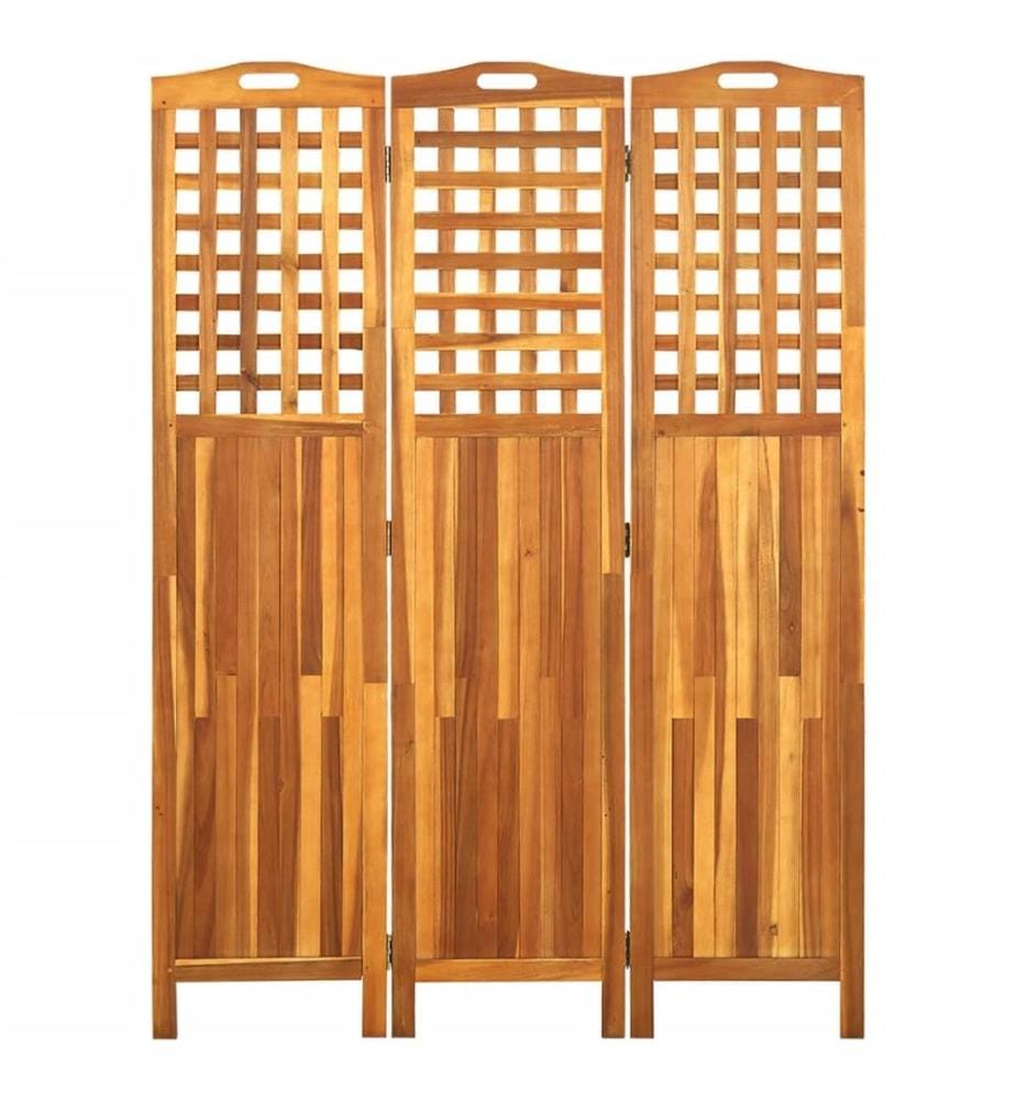 Cloison de séparation 3 panneaux 121x2x170 cm Bois d'acacia