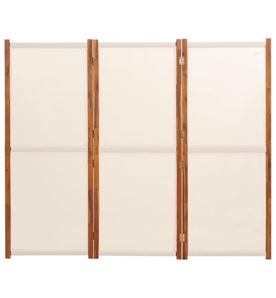 Cloison de séparation 3 panneaux Blanc crème 210x180 cm