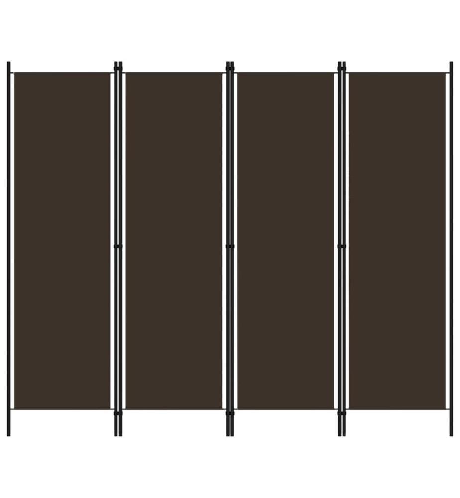 Cloison de séparation 4 panneaux Marron 200x180 cm