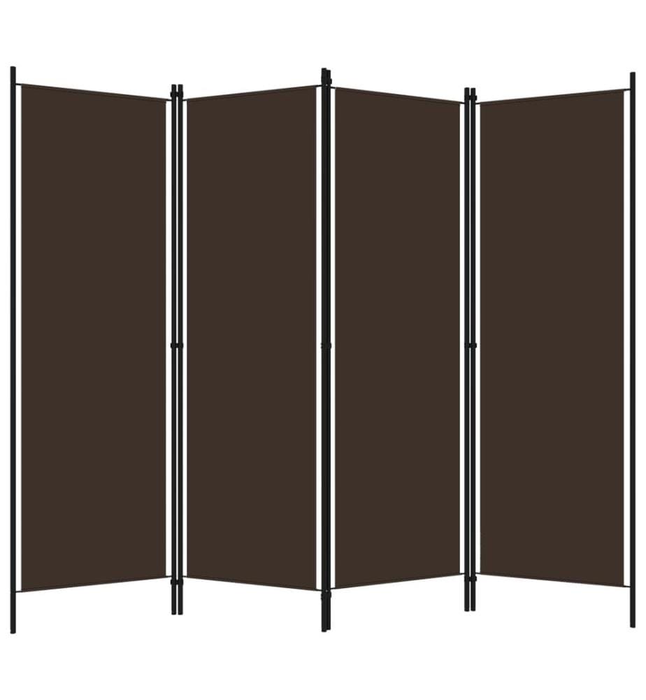 Cloison de séparation 4 panneaux Marron 200x180 cm