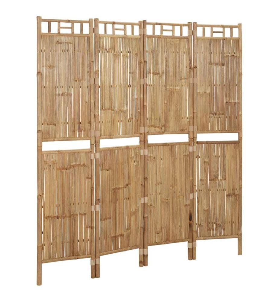 4-tlg. Raumteiler Bambus 160x180 cm
