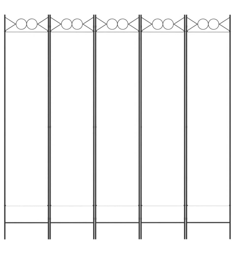 5-tlg. Paravent Weiss 200x200 cm Stoff