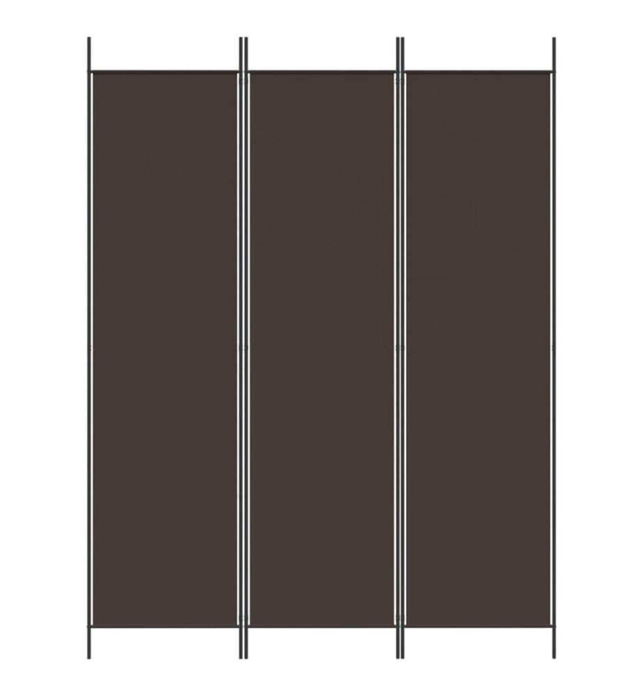 3-tlg. Paravent Braun 150x200 cm Stoff