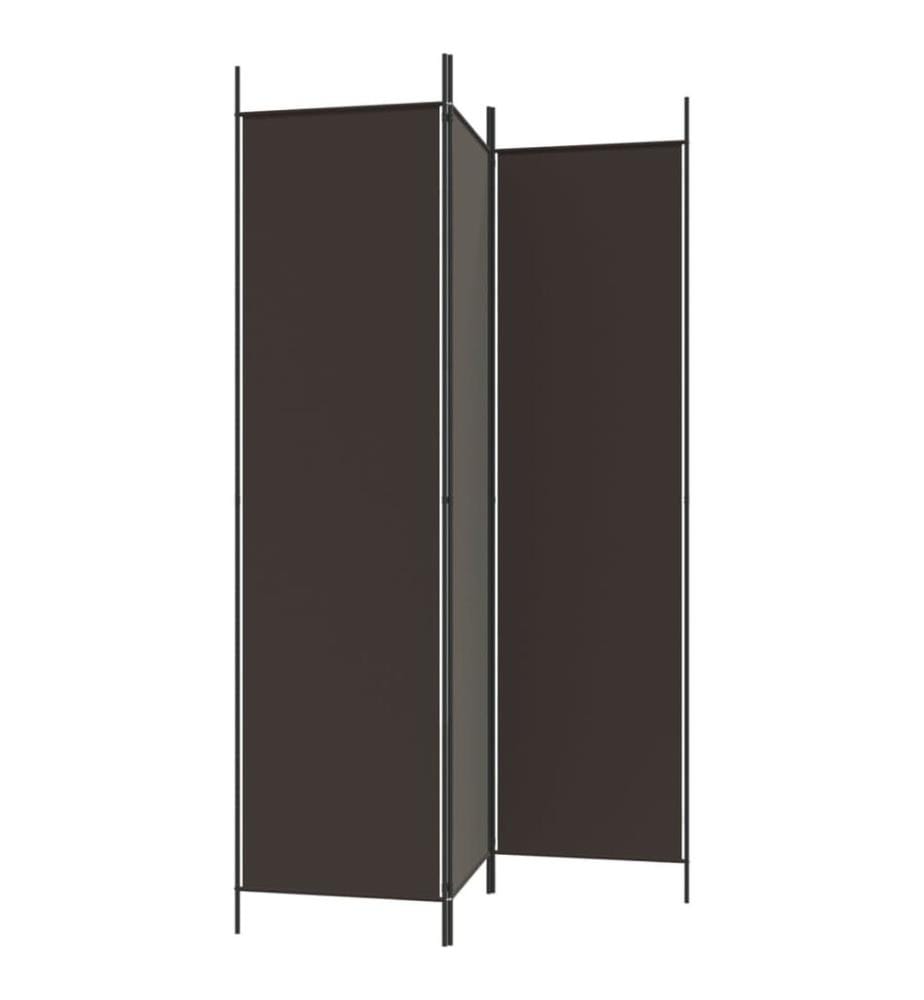 3-tlg. Paravent Braun 150x200 cm Stoff