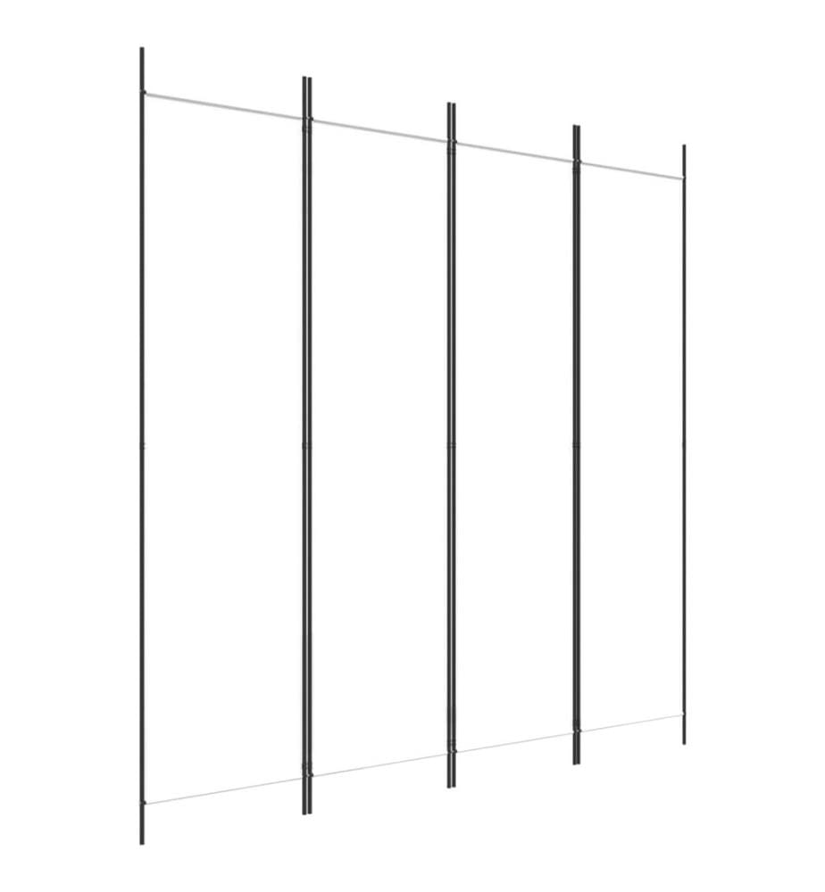 4-tlg. Paravent Weiss 200x200 cm Stoff