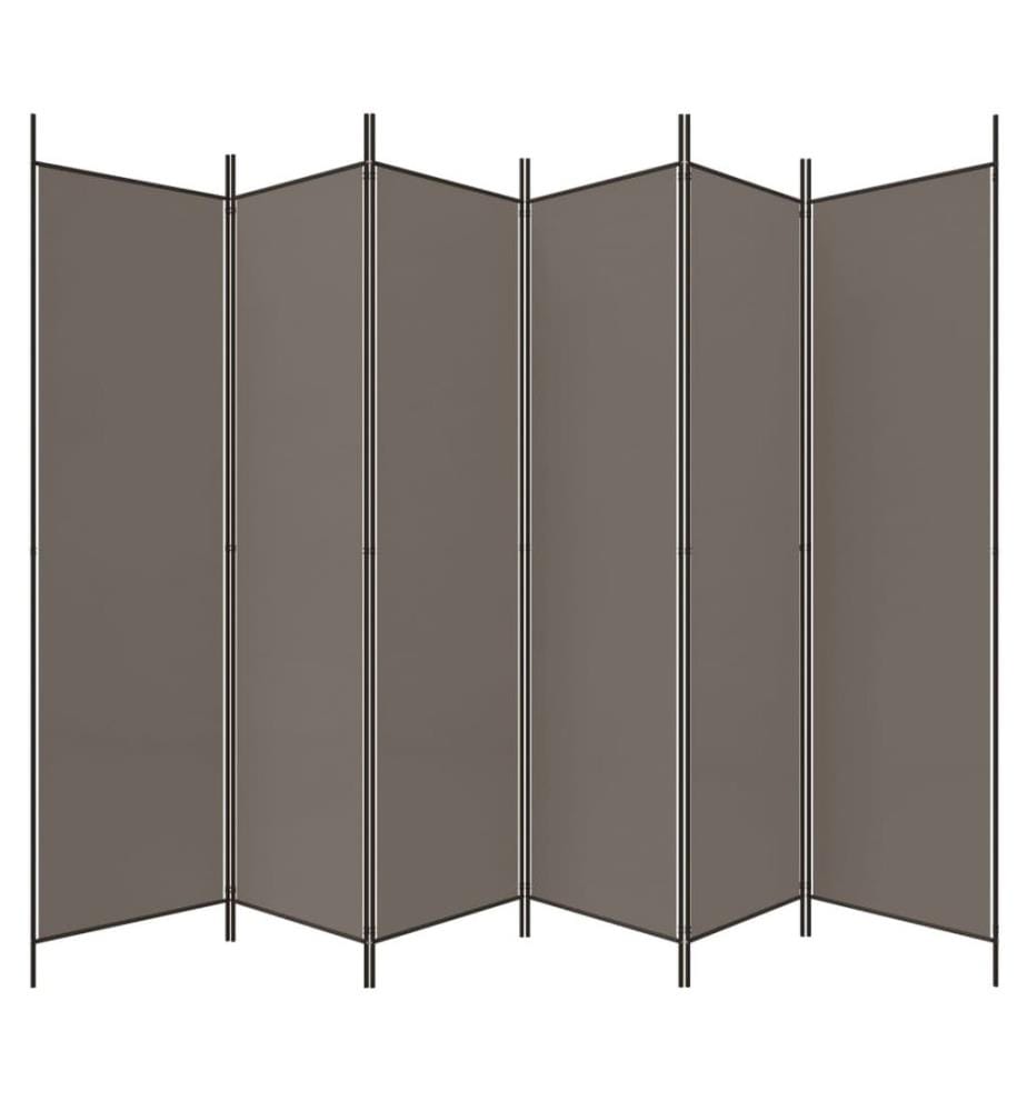 6-tlg. Paravent Anthrazit 300x220 cm Stoff
