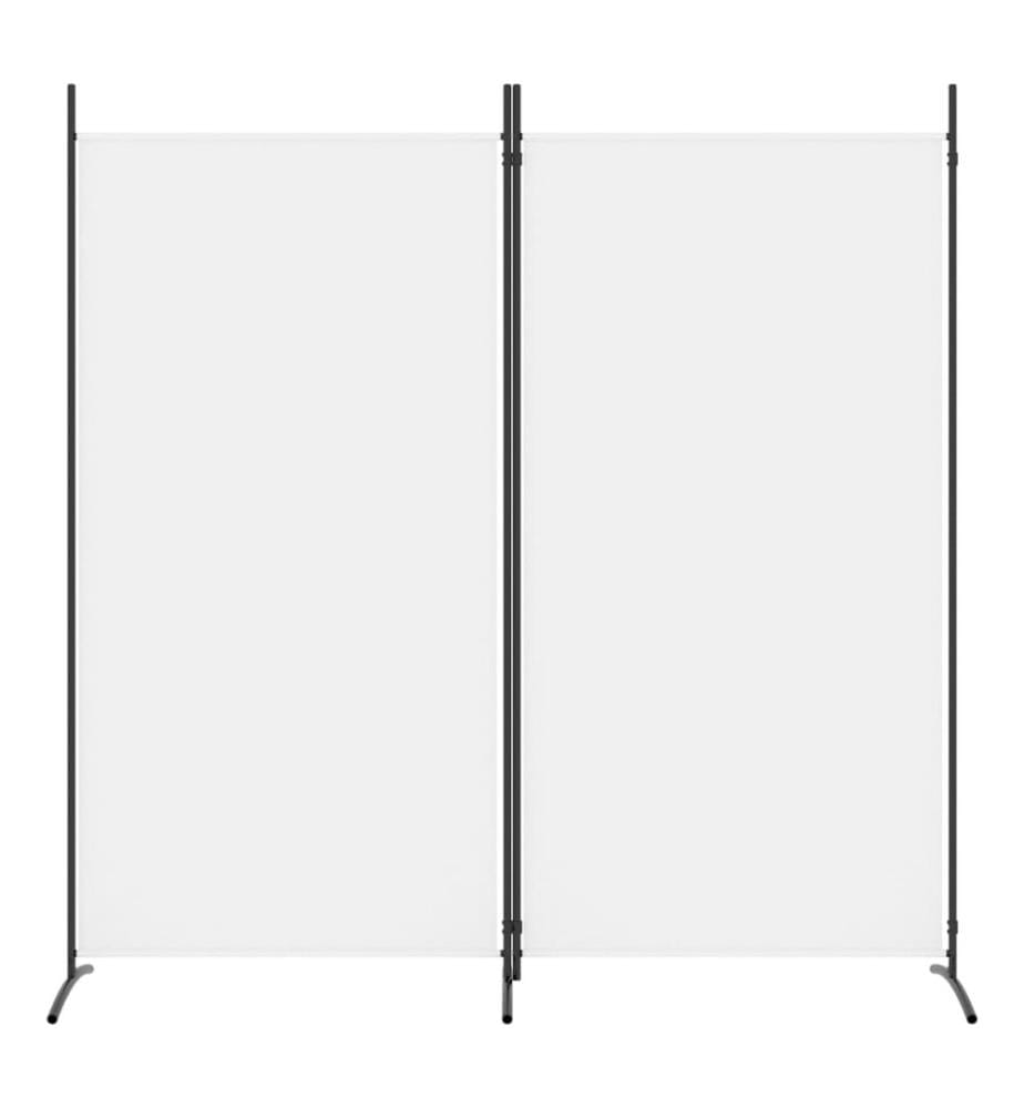 2-tlg. Paravent Weiss 175x180 cm Stoff