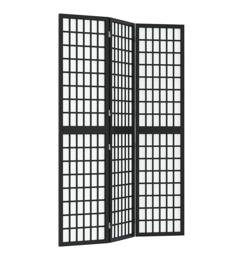 Cloison de séparation pliable 3 panneaux 120x170 cm Noir