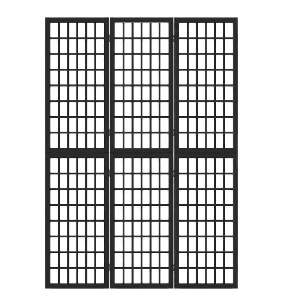 Cloison de séparation pliable 3 panneaux 120x170 cm Noir