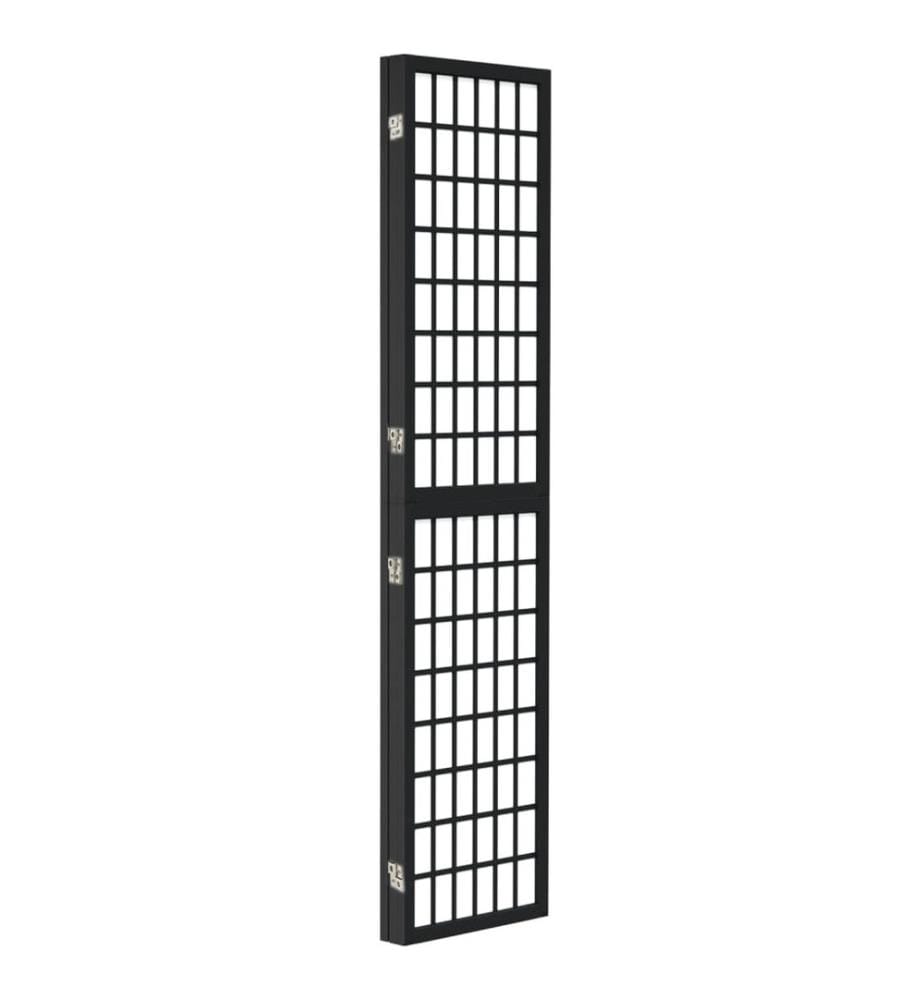 Cloison de séparation pliable 3 panneaux 120x170 cm Noir