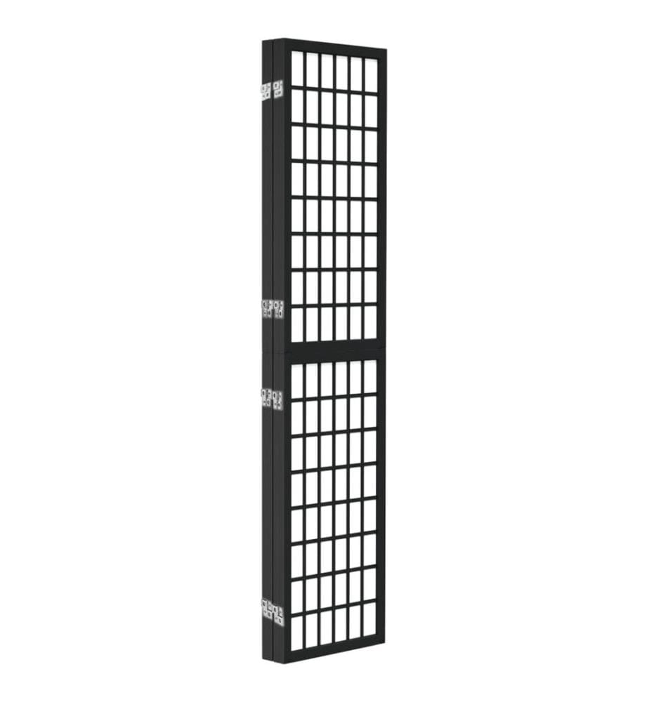 Cloison de séparation pliable 4 panneaux 160x170 cm Noir